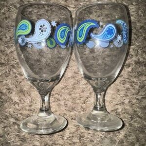 Paisley Patterned Wine Glasses